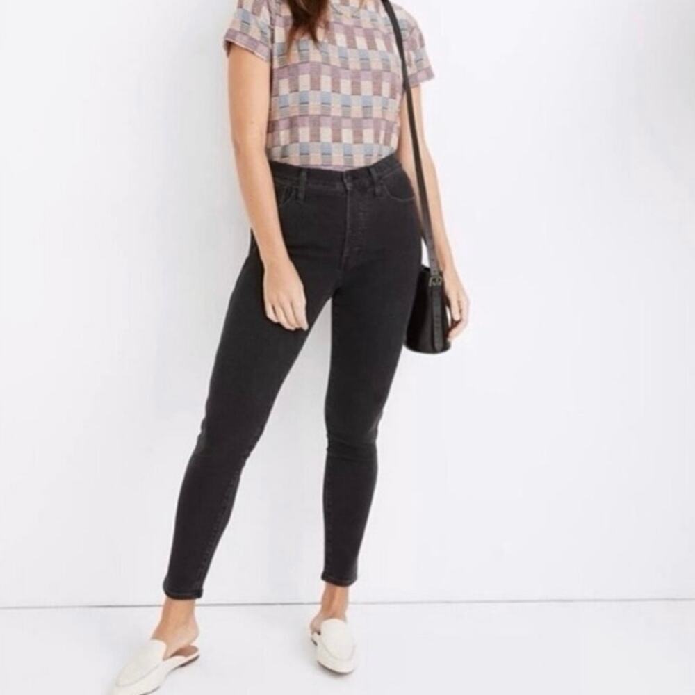 Madewell High Rise Skinny Jeans Black Wash Womens Size 28 Stretch Denim